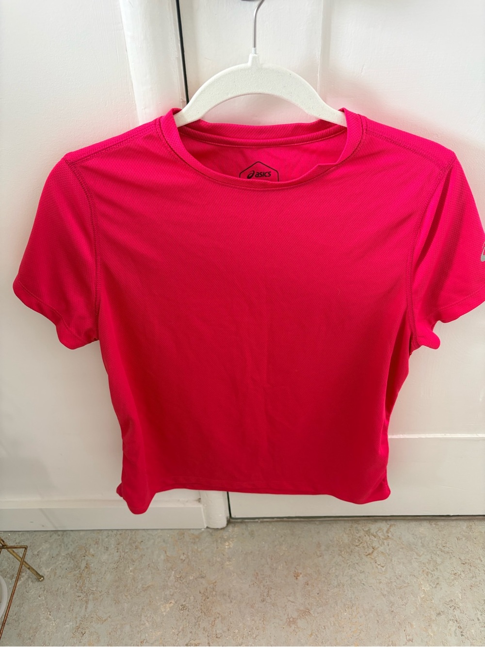 ASICS Women's Bright Pink Short Sleeve Crew Neck Running Tee